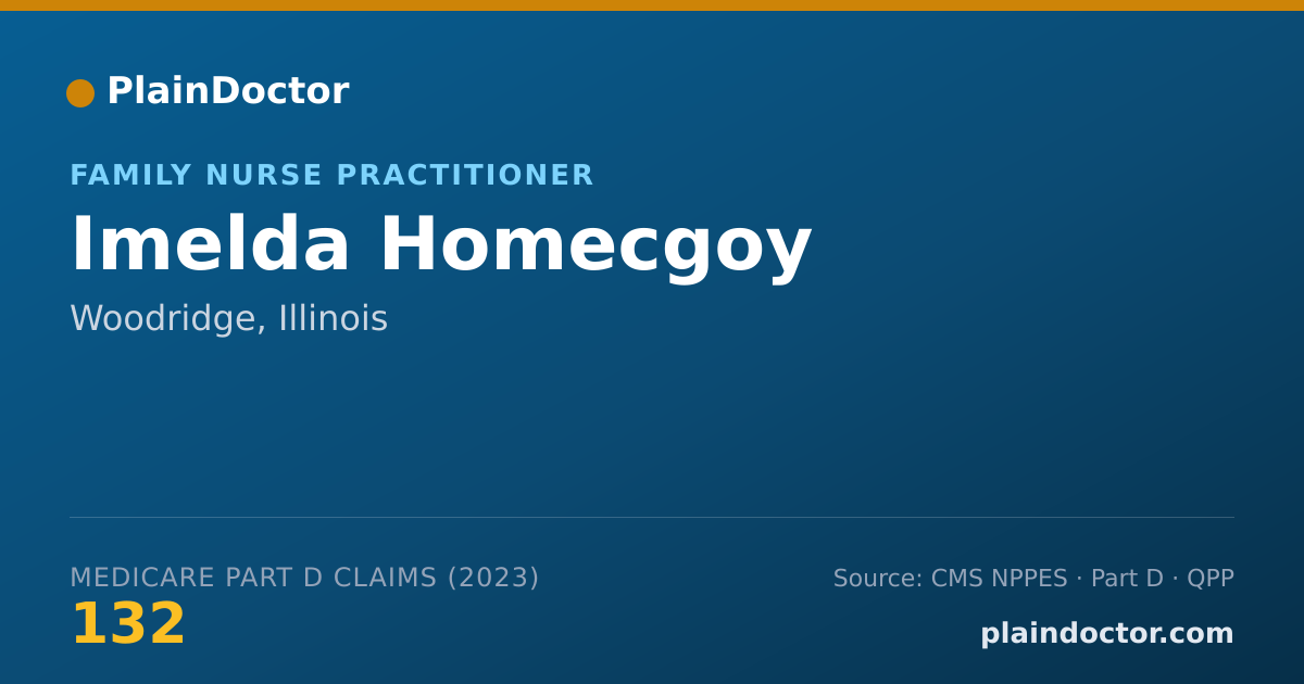 Shareable card for Imelda Homecgoy - Family Nurse Practitioner, Woodridge, IL