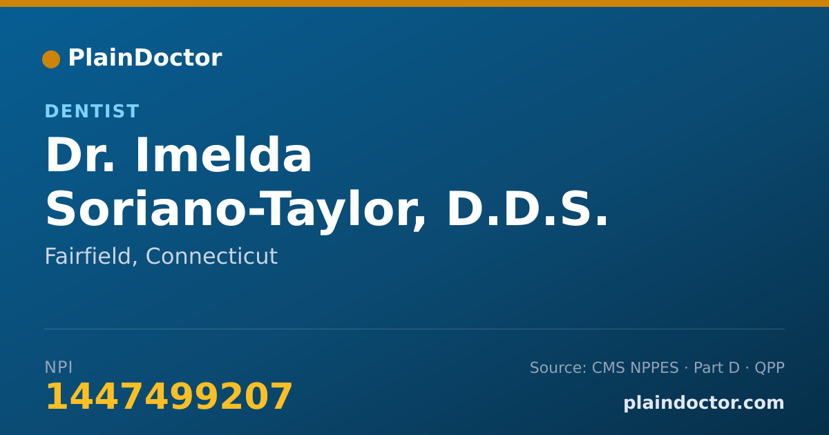 Shareable card for Imelda Soriano-Taylor, D.D.S. - Dentist, Fairfield, CT