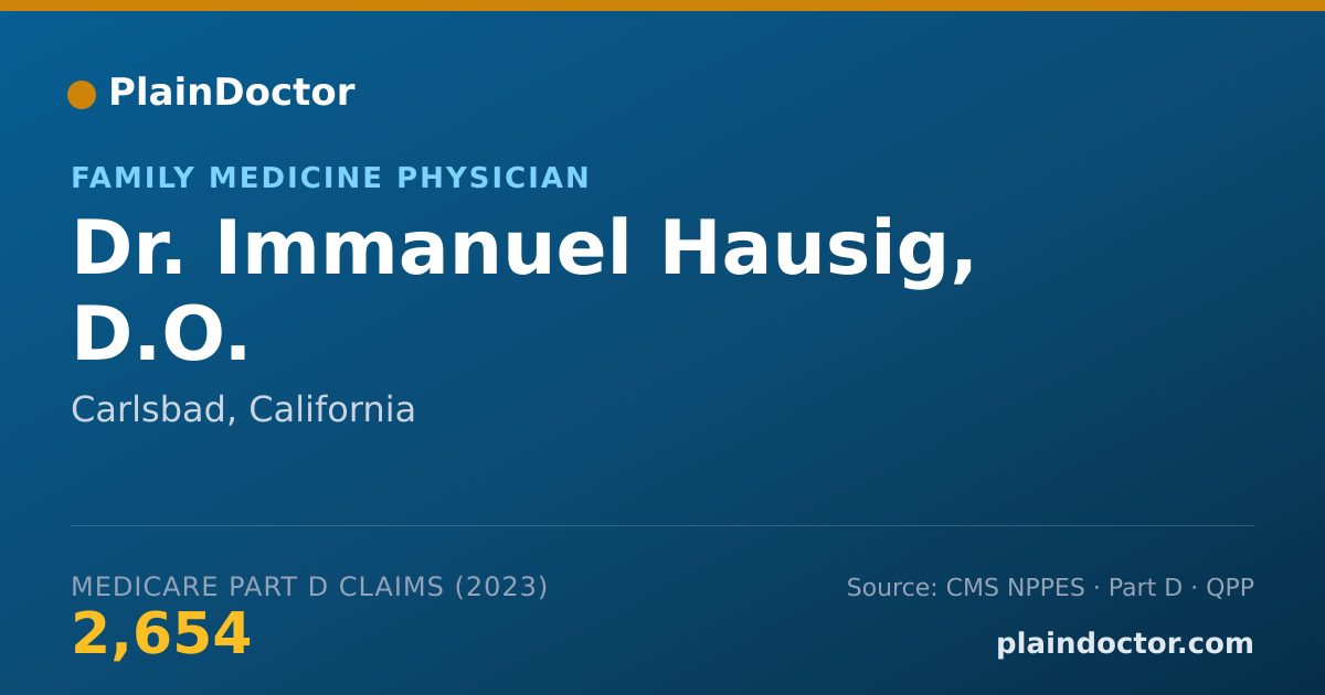 Shareable card for Immanuel Hausig, D.O. - Family Medicine Physician, Carlsbad, CA