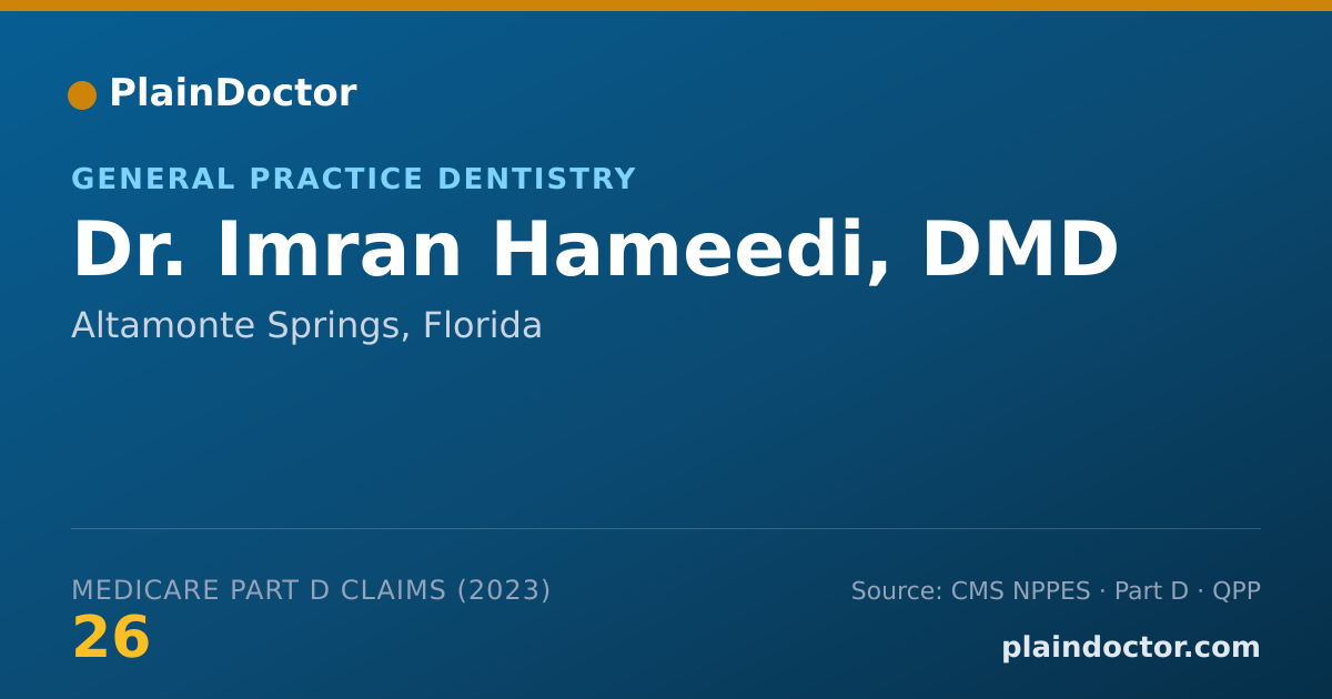Shareable card for Imran Hameedi, DMD - General Practice Dentistry, Altamonte Springs, FL