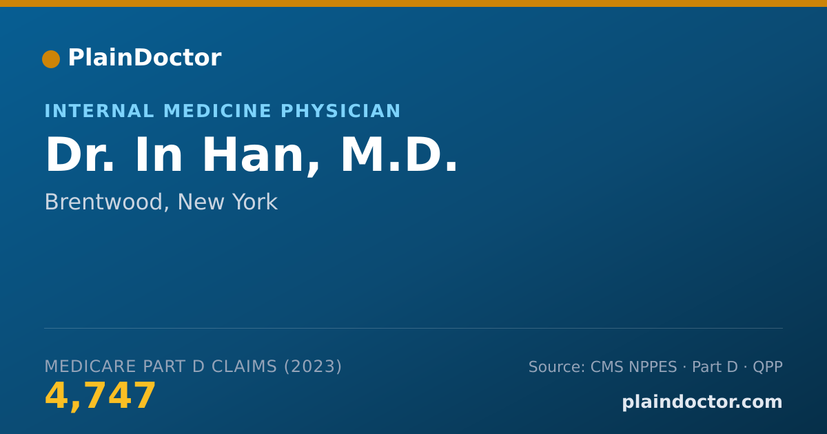 Shareable card for In Han, M.D. - Internal Medicine Physician, Brentwood, NY