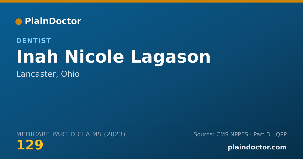 Shareable card for Inah Nicole Lagason - Dentist, Lancaster, OH
