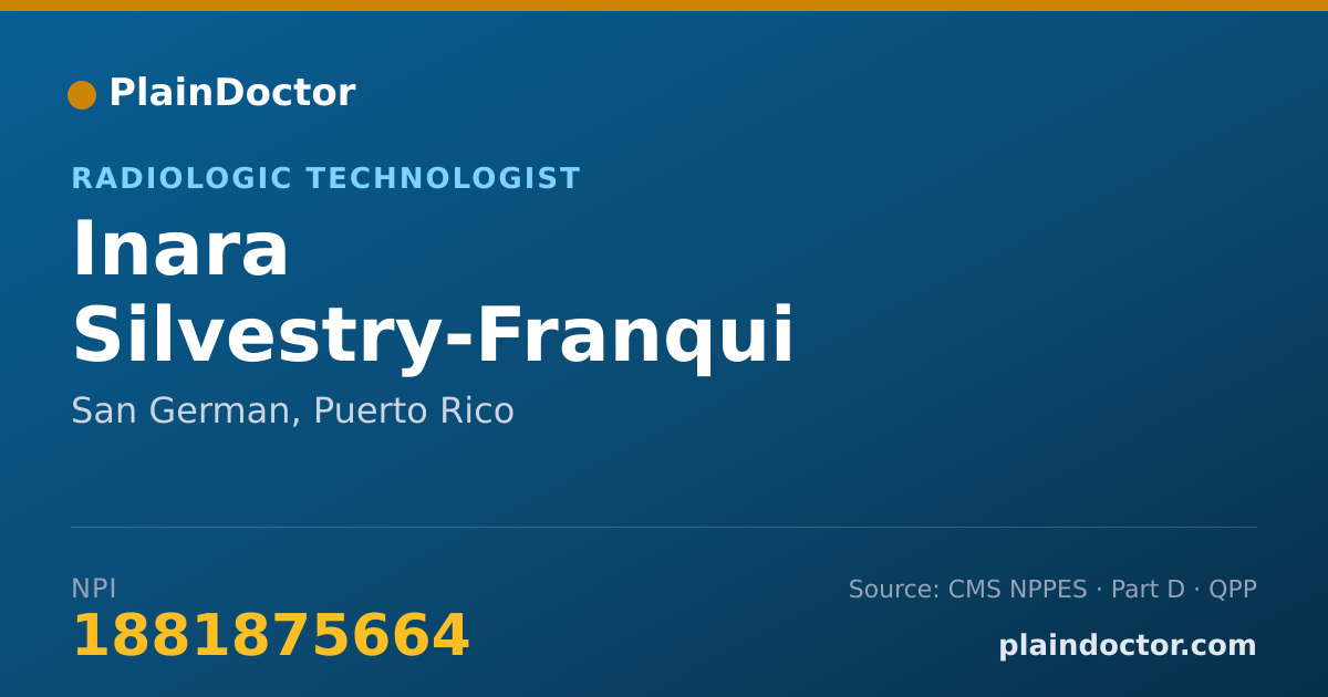Shareable card for Inara Silvestry-Franqui - Radiologic Technologist, San German, PR