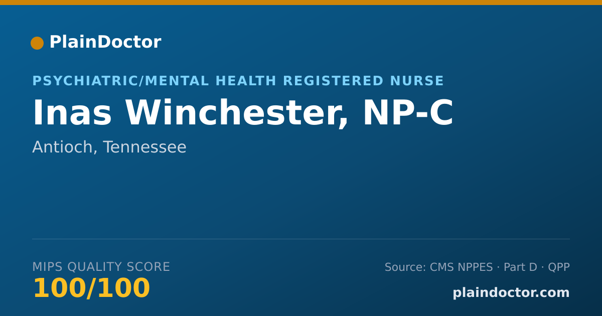 Shareable card for Inas Winchester, NP-C - Psychiatric/Mental Health Registered Nurse, Antioch, TN