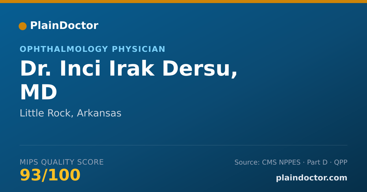 Shareable card for Inci Irak Dersu, MD - Ophthalmology Physician, Little Rock, AR