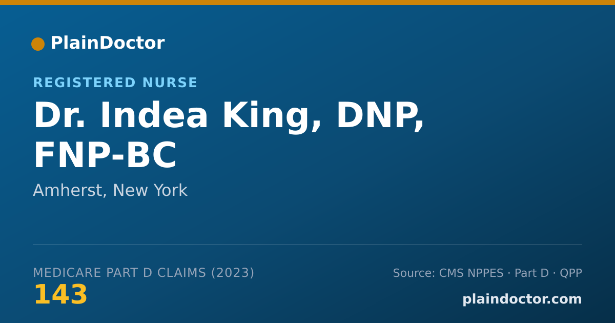 Shareable card for Indea King, DNP, FNP-BC - Registered Nurse, Amherst, NY