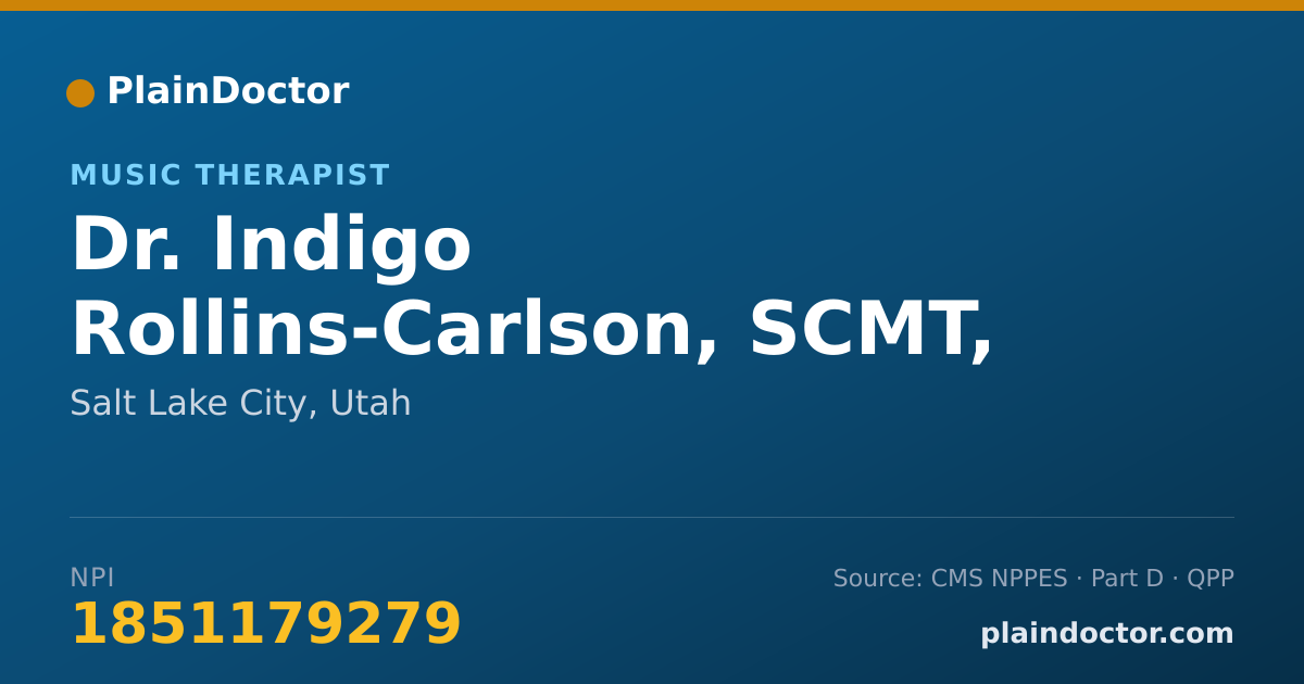 Shareable card for Indigo Rollins-Carlson, SCMT, MT-BC - Music Therapist, Salt Lake City, UT