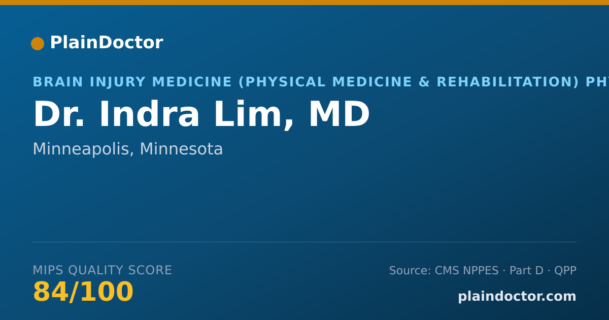 Shareable card for Indra Lim, MD - Brain Injury Medicine (Physical Medicine & Rehabilitation) Physician, Minneapolis, MN