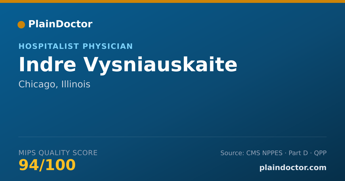 Shareable card for Indre Vysniauskaite - Hospitalist Physician, Chicago, IL
