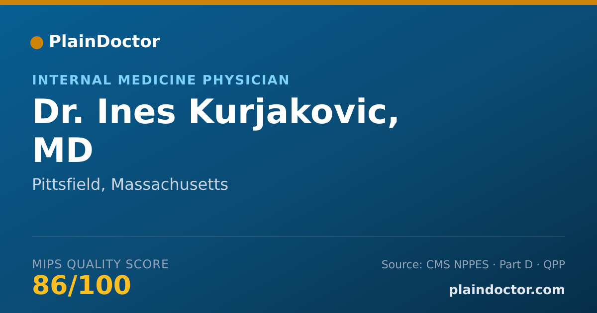 Shareable card for Ines Kurjakovic, MD - Internal Medicine Physician, Pittsfield, MA