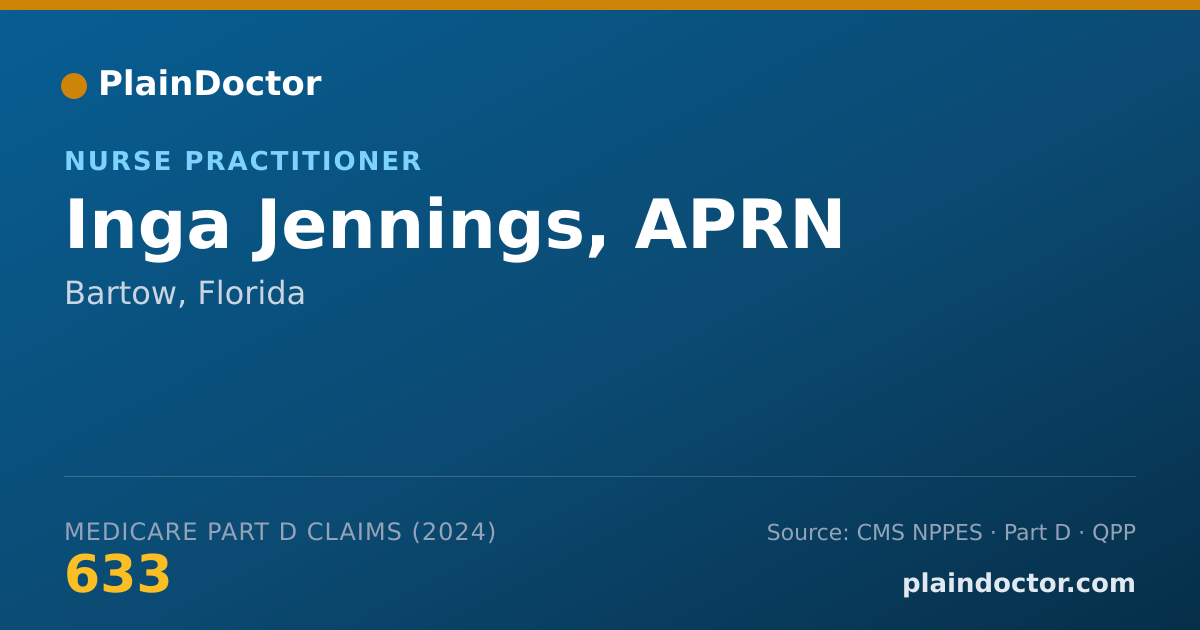 Shareable card for Inga Jennings, APRN - Nurse Practitioner, Bartow, FL