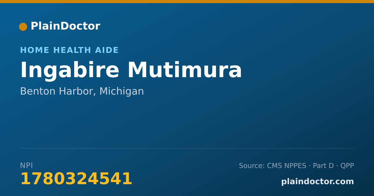 Shareable card for Ingabire Mutimura - Home Health Aide, Benton Harbor, MI