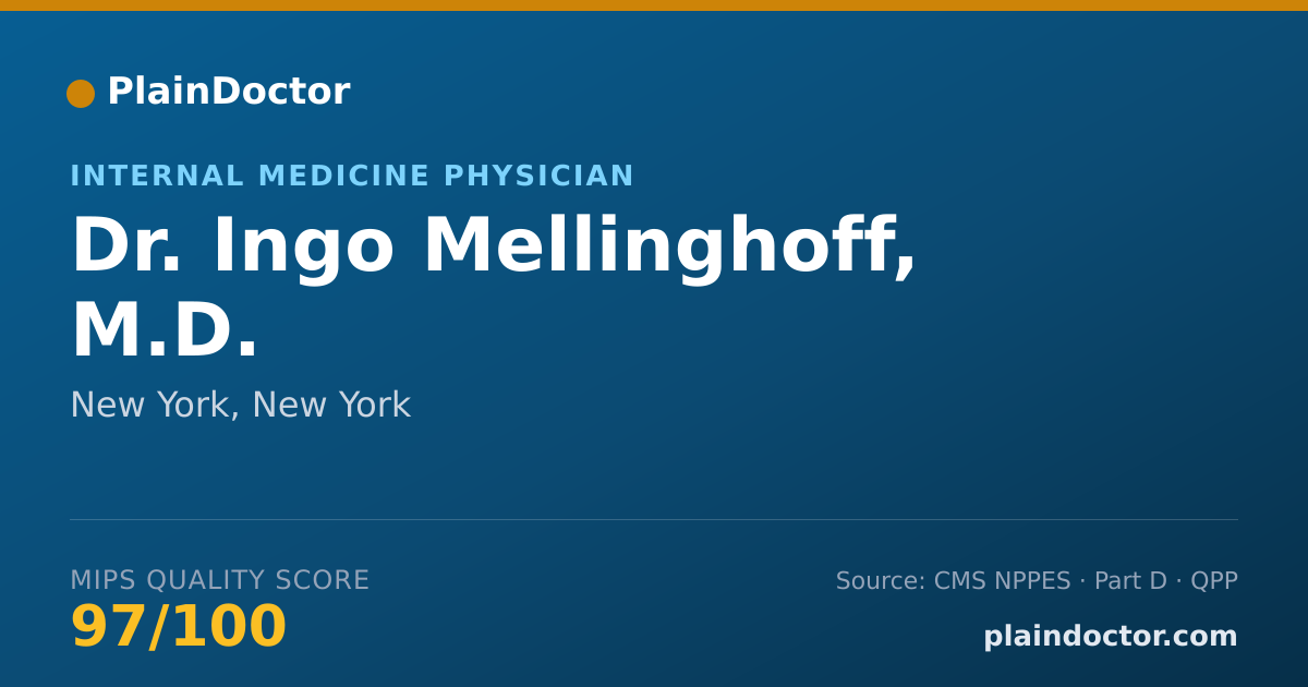 Shareable card for Ingo Mellinghoff, M.D. - Internal Medicine Physician, New York, NY