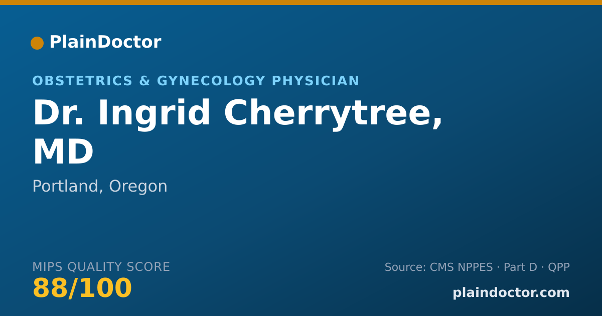 Shareable card for Ingrid Cherrytree, MD - Obstetrics & Gynecology Physician, Portland, OR