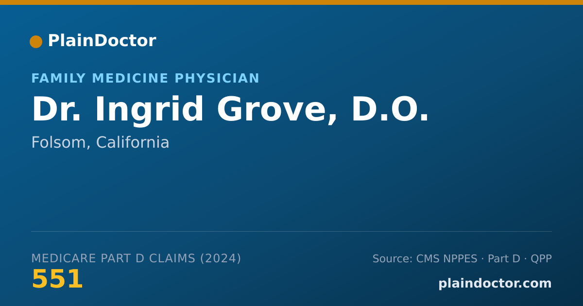 Shareable card for Ingrid Grove, D.O. - Family Medicine Physician, Folsom, CA