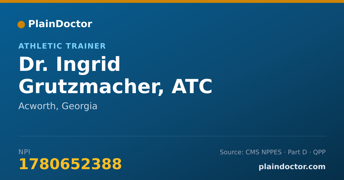 Shareable card for Ingrid Grutzmacher, ATC - Athletic Trainer, Acworth, GA