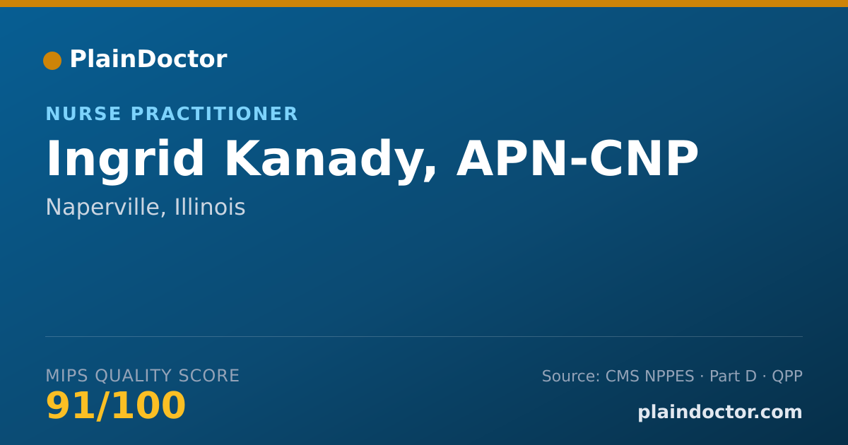 Shareable card for Ingrid Kanady, APN-CNP - Adult Health Nurse Practitioner, Naperville, IL