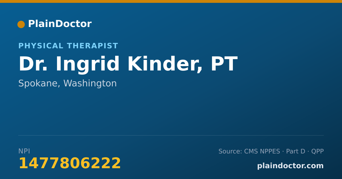 Shareable card for Ingrid Kinder, PT - Physical Therapist, Spokane, WA