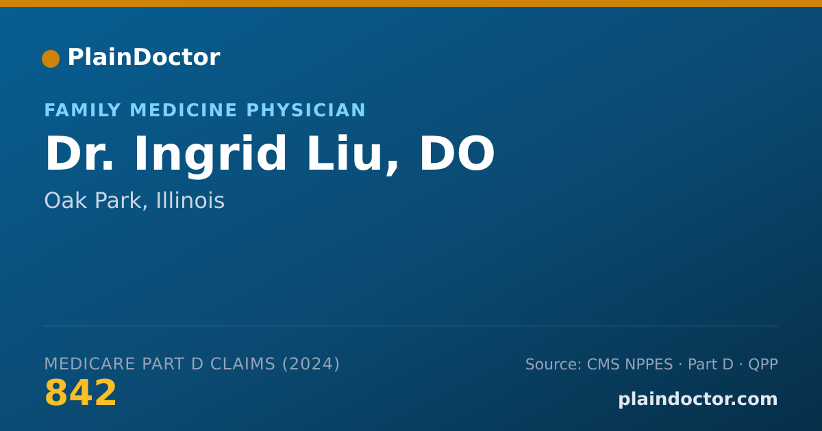 Shareable card for Ingrid Liu, DO - Family Medicine Physician, Oak Park, IL