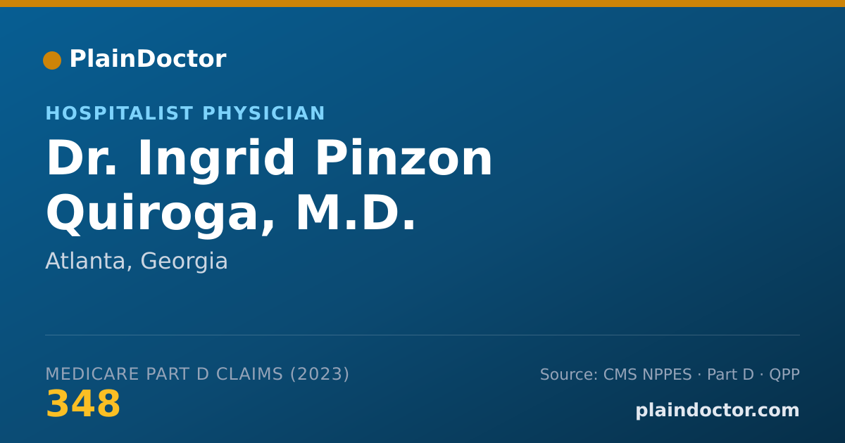 Shareable card for Ingrid Pinzon Quiroga, M.D. - Hospitalist Physician, Atlanta, GA