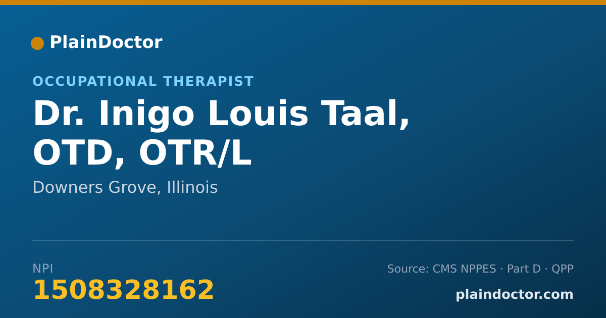 Shareable card for Inigo Louis Taal, OTD, OTR/L - Occupational Therapist, Downers Grove, IL