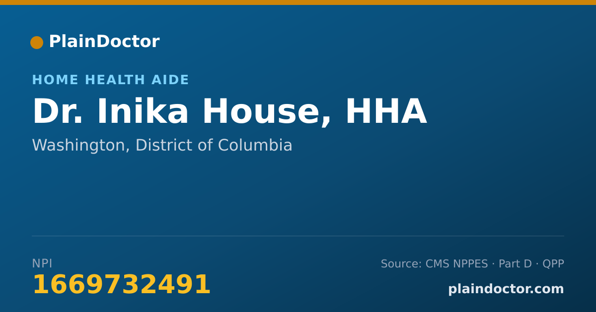 Shareable card for Inika House, HHA - Home Health Aide, Washington, DC