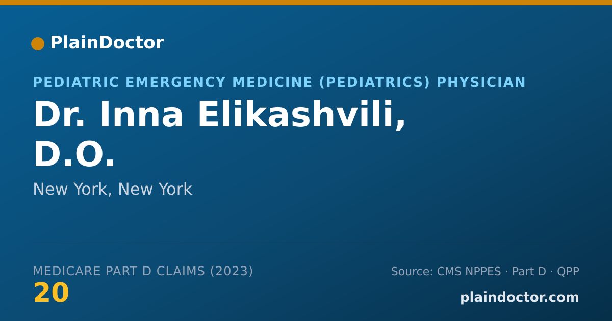 Shareable card for Inna Elikashvili, D.O. - Pediatric Emergency Medicine (Pediatrics) Physician, New York, NY