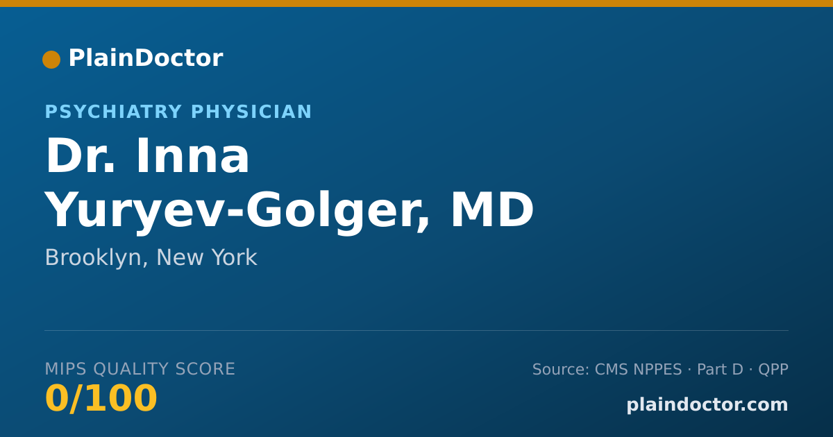 Shareable card for Inna Yuryev-Golger, MD - Psychiatry Physician, Brooklyn, NY