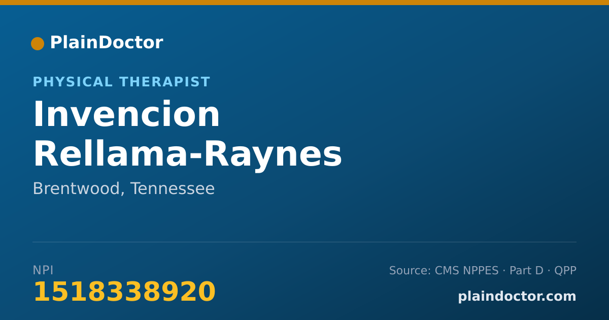 Shareable card for Invencion Rellama-Raynes - Physical Therapist, Brentwood, TN