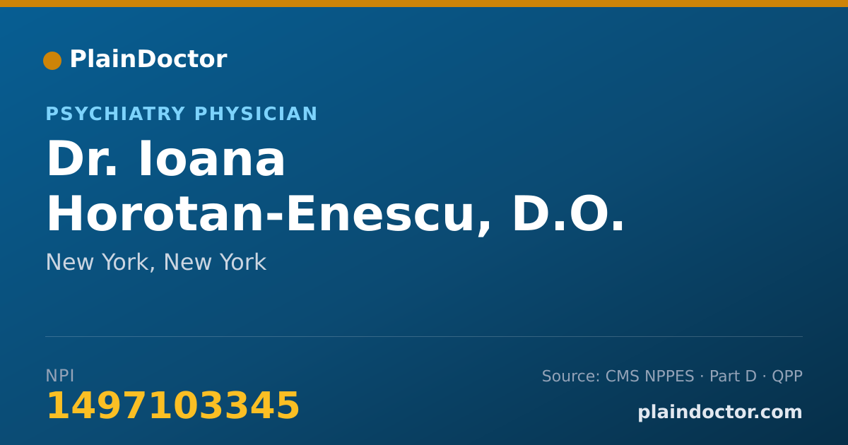 Shareable card for Ioana Horotan-Enescu, D.O. - Psychiatry Physician, New York, NY
