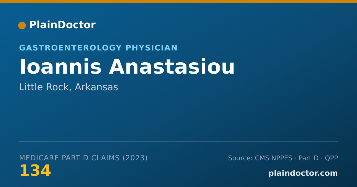 Shareable card for Ioannis Anastasiou - Gastroenterology Physician, Little Rock, AR
