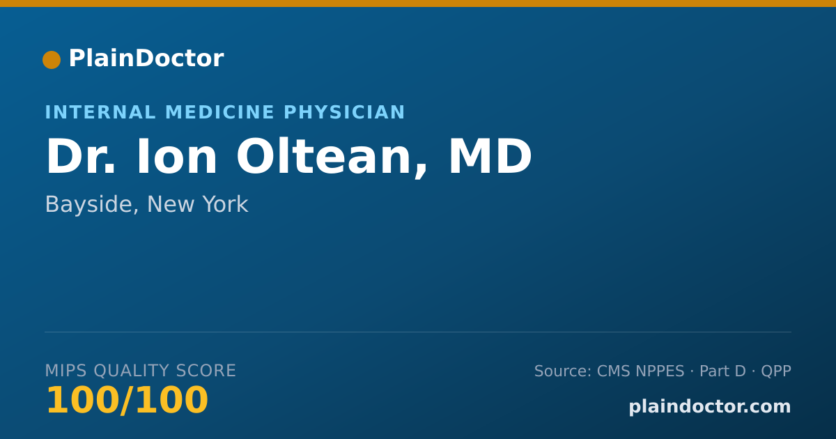 Shareable card for Ion Oltean, MD - Internal Medicine Physician, Bayside, NY