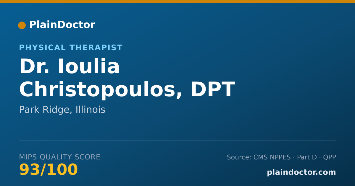 Shareable card for Ioulia Christopoulos, DPT - Physical Therapist, Park Ridge, IL