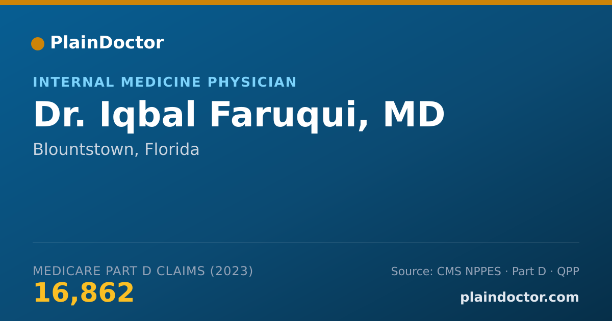 Shareable card for Iqbal Faruqui, MD - Internal Medicine Physician, Blountstown, FL