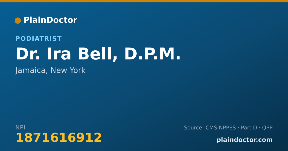 Shareable card for Ira Bell, D.P.M. - Podiatrist, Jamaica, NY