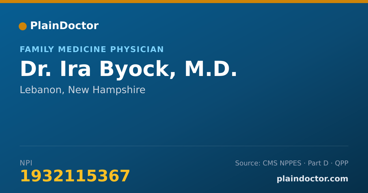 Shareable card for Ira Byock, M.D. - Family Medicine Physician, Lebanon, NH