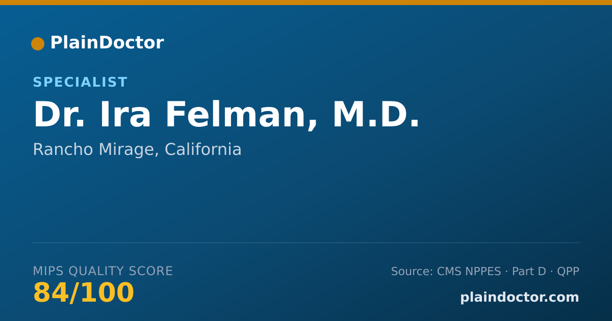 Shareable card for Ira Felman, M.D. - Specialist, Rancho Mirage, CA