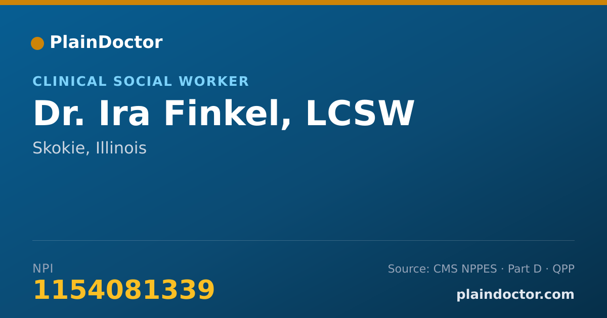 Shareable card for Ira Finkel, LCSW - Clinical Social Worker, Skokie, IL