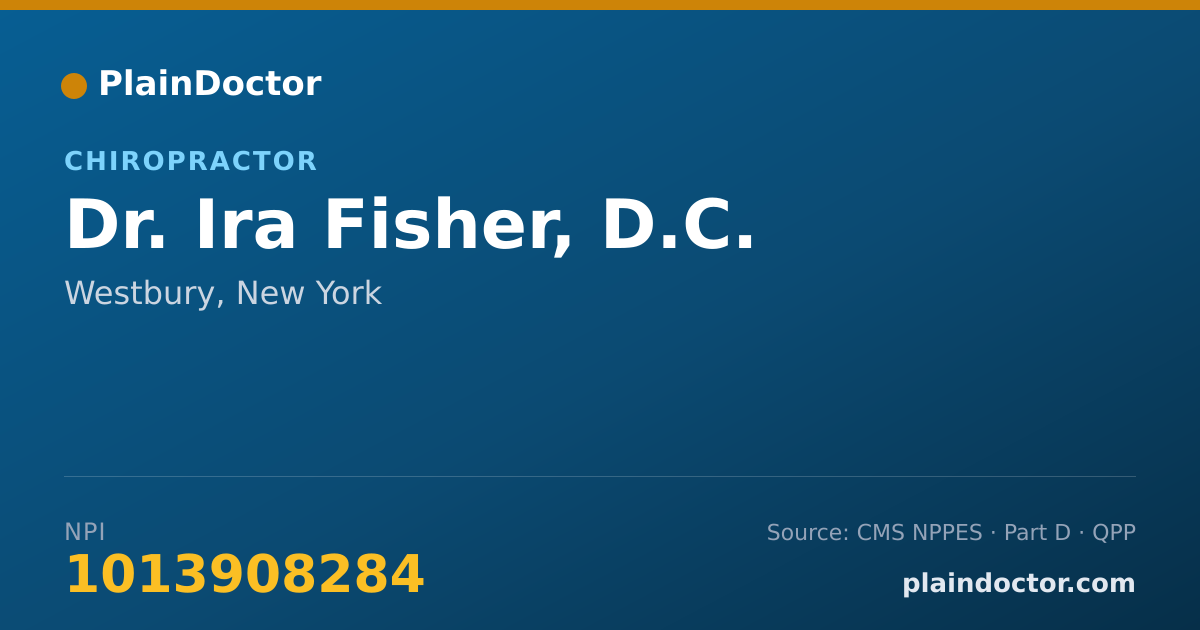 Shareable card for Ira Fisher, D.C. - Chiropractor, Westbury, NY