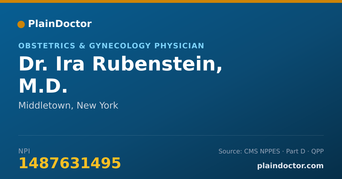 Shareable card for Ira Rubenstein, M.D. - Obstetrics & Gynecology Physician, Middletown, NY