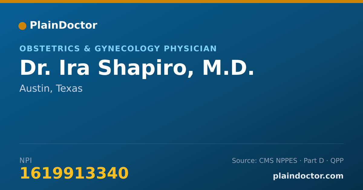Shareable card for Ira Shapiro, M.D. - Obstetrics & Gynecology Physician, Austin, TX
