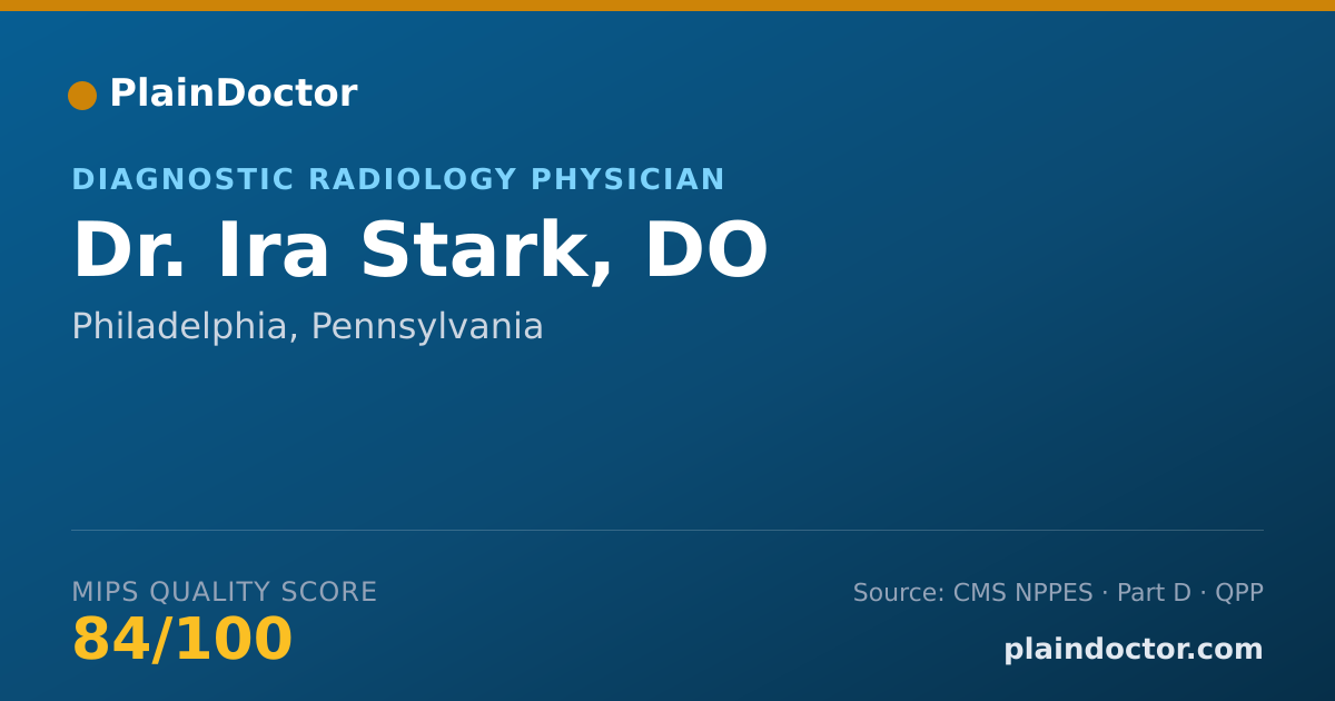 Shareable card for Ira Stark, DO - Diagnostic Radiology Physician, Philadelphia, PA