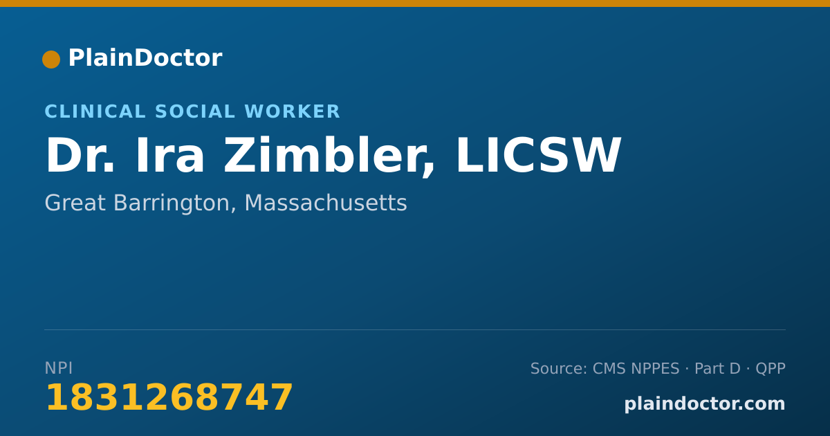 Shareable card for Ira Zimbler, LICSW - Clinical Social Worker, Great Barrington, MA