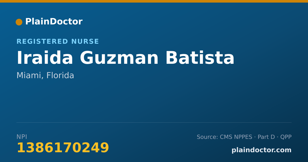 Shareable card for Iraida Guzman Batista - Registered Nurse, Miami, FL