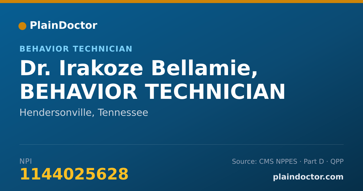 Shareable card for Irakoze Bellamie, BEHAVIOR TECHNICIAN - Behavior Technician, Hendersonville, TN