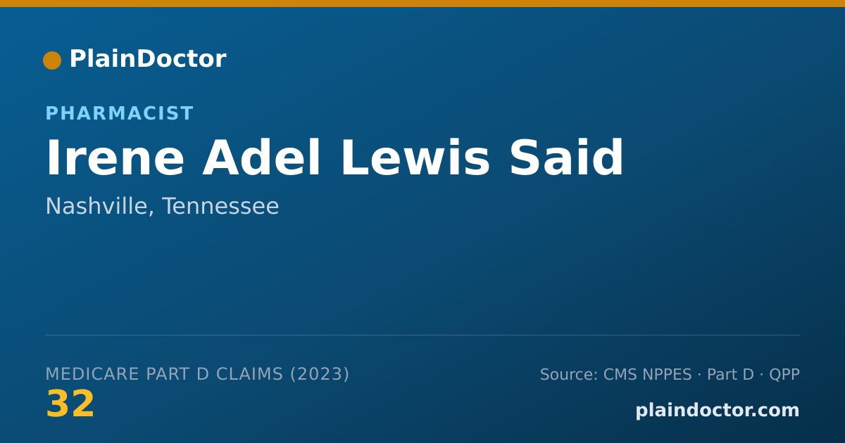 Shareable card for Irene Adel Lewis Said - Pharmacist, Nashville, TN