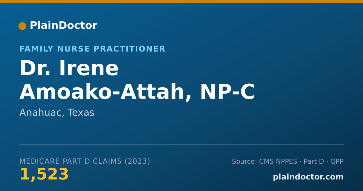 Shareable card for Irene Amoako-Attah, NP-C - Family Nurse Practitioner, Anahuac, TX