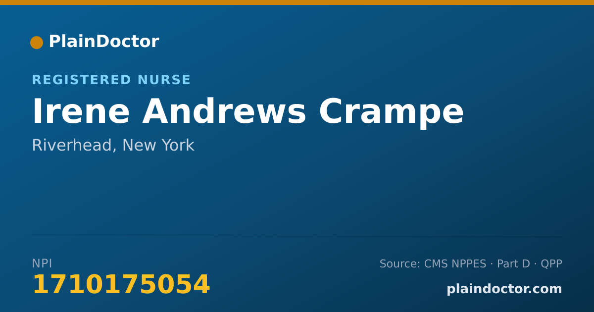 Shareable card for Irene Andrews Crampe - Registered Nurse, Riverhead, NY
