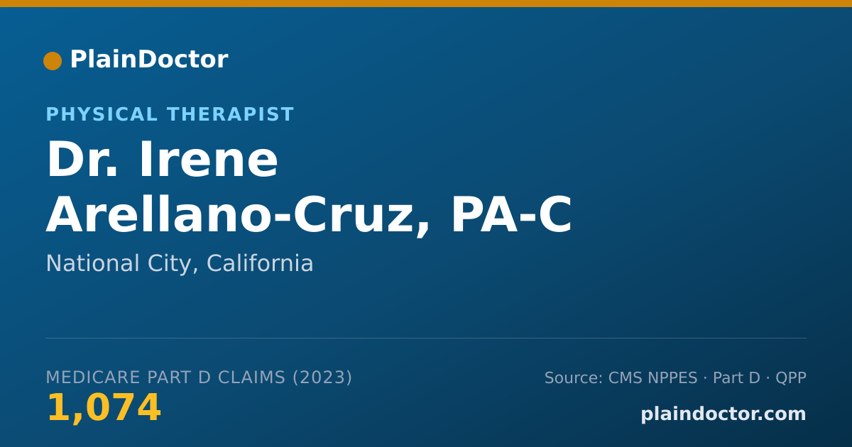Shareable card for Irene Arellano-Cruz, PA-C - Physical Therapist, National City, CA
