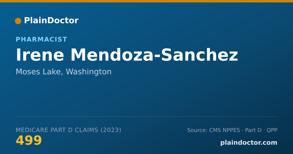 Shareable card for Irene Mendoza-Sanchez - Pharmacist, Moses Lake, WA